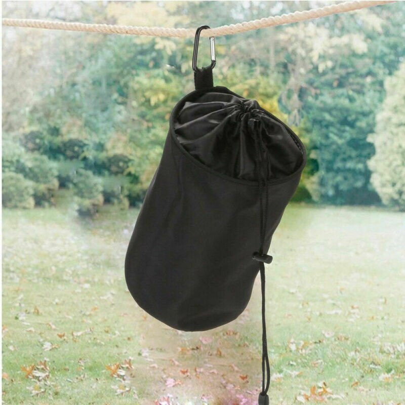 Fashion Waterproof Clothesline Peg Bags Dust-proof Laundry Supplies Storage Organizer Draw Rope Peg Bag