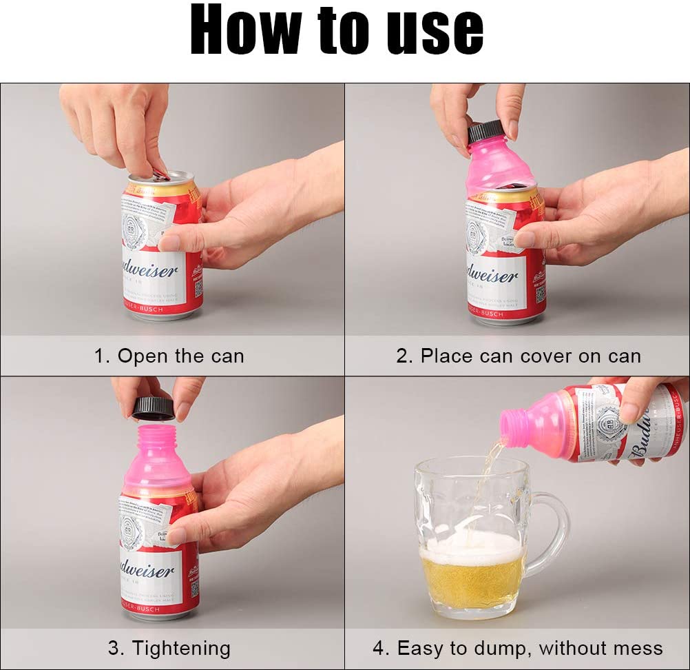 6pcs Soda Can Lids Cover Spill-proof Fizz Lid Picnic Accessories Party Gadget Reusable Bottle Top for Beer Juice Energy Drinks