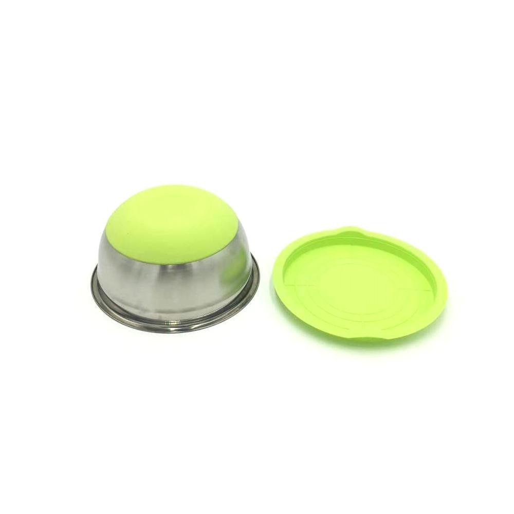 Colorful 304 Stainless Steel Salad Bowl With Lid Non-slip Silicone Bottom Kitchen Egg Mixing Bowls Set For Cooking Baking