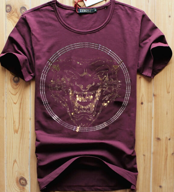 2023 men Tshirt Diamond tshirt male summer Hot drill men gifts top tees Ganbu
