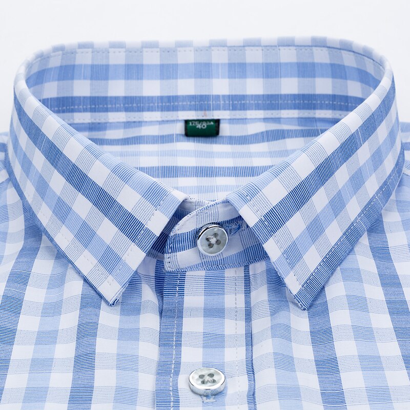 Man High Quality Men's clothing Casual Shirts Leisure Design Plaid Men's Social Shirts Short Sleeve Men's Dress Shirt for men