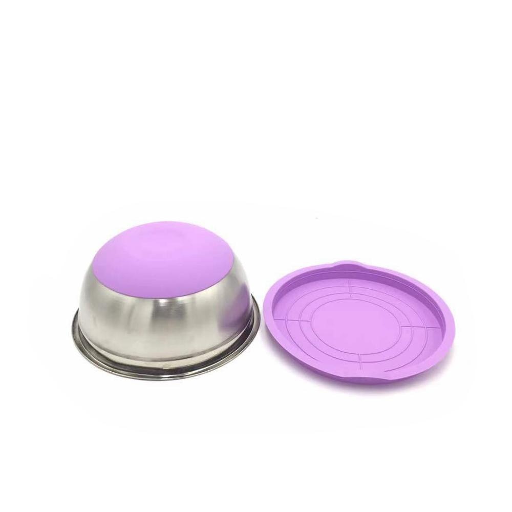Colorful 304 Stainless Steel Salad Bowl With Lid Non-slip Silicone Bottom Kitchen Egg Mixing Bowls Set For Cooking Baking