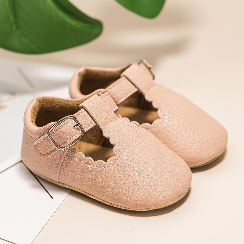 KIDSUN Newborn Baby Shoes Stripe PU Leather Boy Girl Shoes Toddler Rubber Sole Anti-slip First Walkers Infant Moccasins