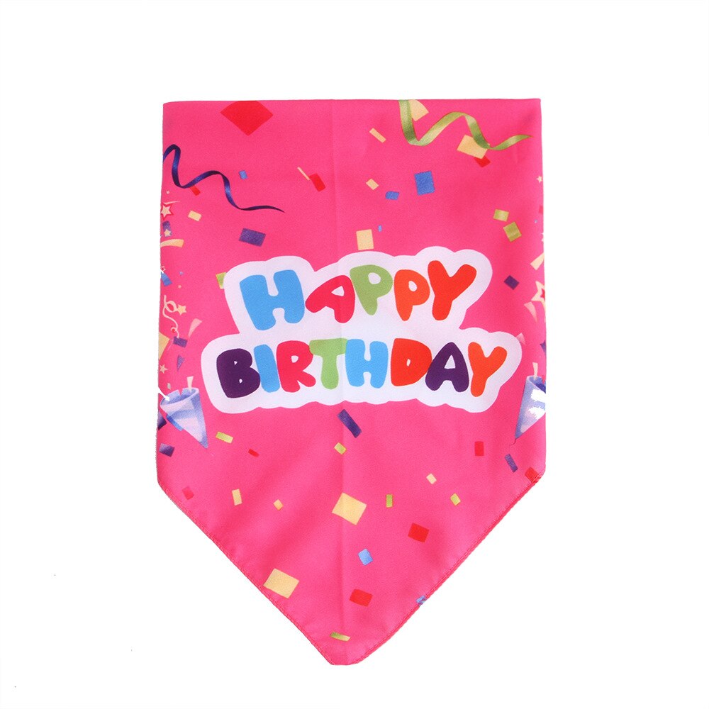 Happy Birthday Dog Bandanas Triangular Bandage Scarf Pet Product Puppy Kitten Teddy Chihuahua Neckerchief Dogs Accessories Gift