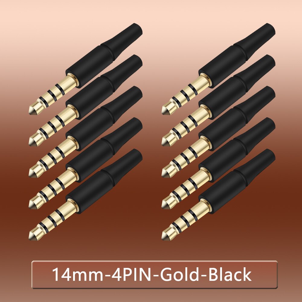 10pcs White And Black 3.5mm Stereo Headset Plug 3/4 Poles 3.5 Audio Plug Jack Adapter Connector for Iphone New Outlet 2.5mm