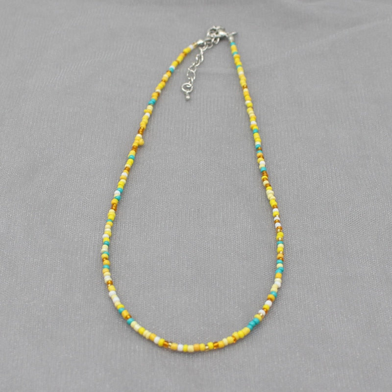 Simple Seed Beads Strand Choker Necklace Women String Collar Charm Colorful Handmade Bohemia Collier Femme Jewelry Gift