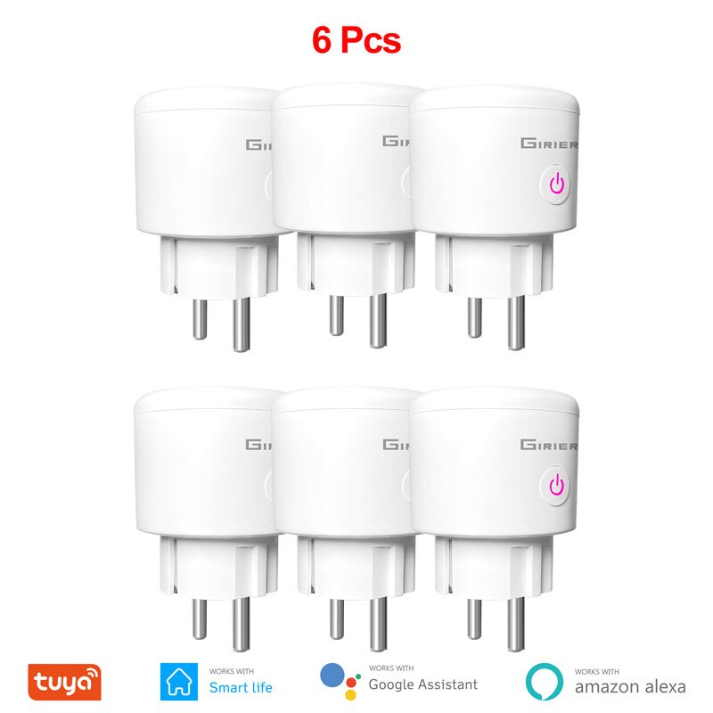 20A Tuya Wifi Smart Plug EU with Power Monitor Function Smart Life App Remote Control Socket Outlet Works with Alexa Google Home