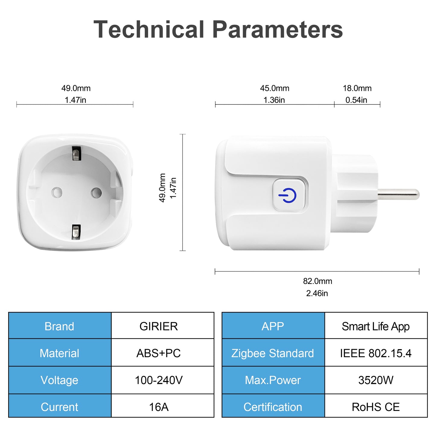 Tuya ZigBee 3.0 Smart Power Plug 16A Wireless App Voice Remote Control Socket Energy Monitor Outlet Works with Alexa Google Home