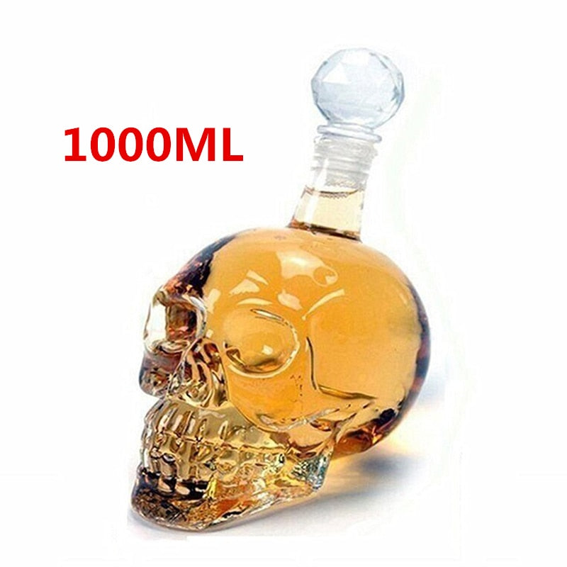 Creative skull glass whisky vodka wine crystal bottle spirits cups transparent wine drinking cups bar home shot glasses set