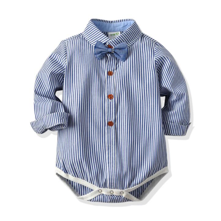2023 Classic plaid bodysuit for baby wearing 1-2-3 birthday party gentleman baby store body boy costume funny tie baby clothes
