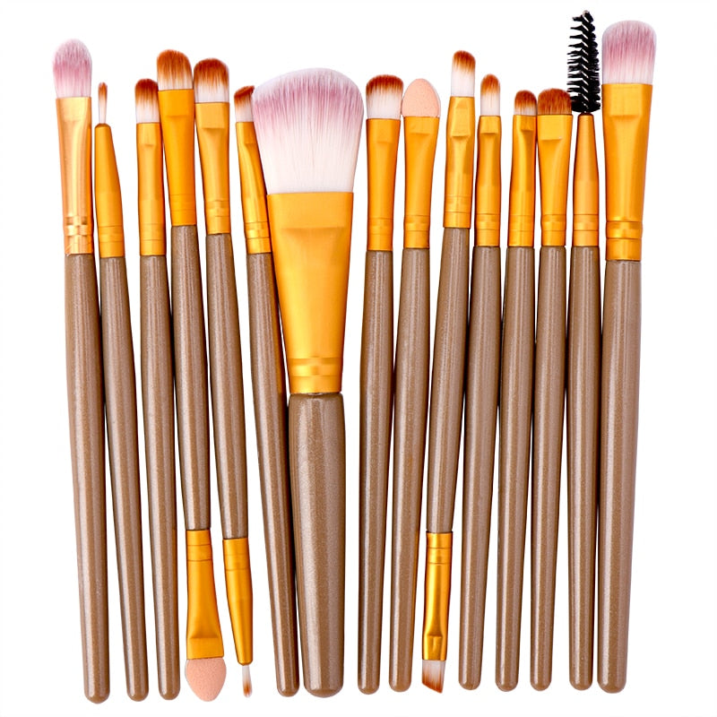 FJER 6PCS-15PCs Makeup Brush Set Cosmetict Makeup For Face Make Up Tools Women Beauty Professional Foundation Blush Eyeshadow