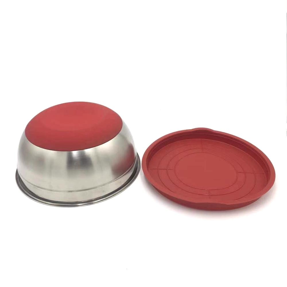 Colorful 304 Stainless Steel Salad Bowl With Lid Non-slip Silicone Bottom Kitchen Egg Mixing Bowls Set For Cooking Baking