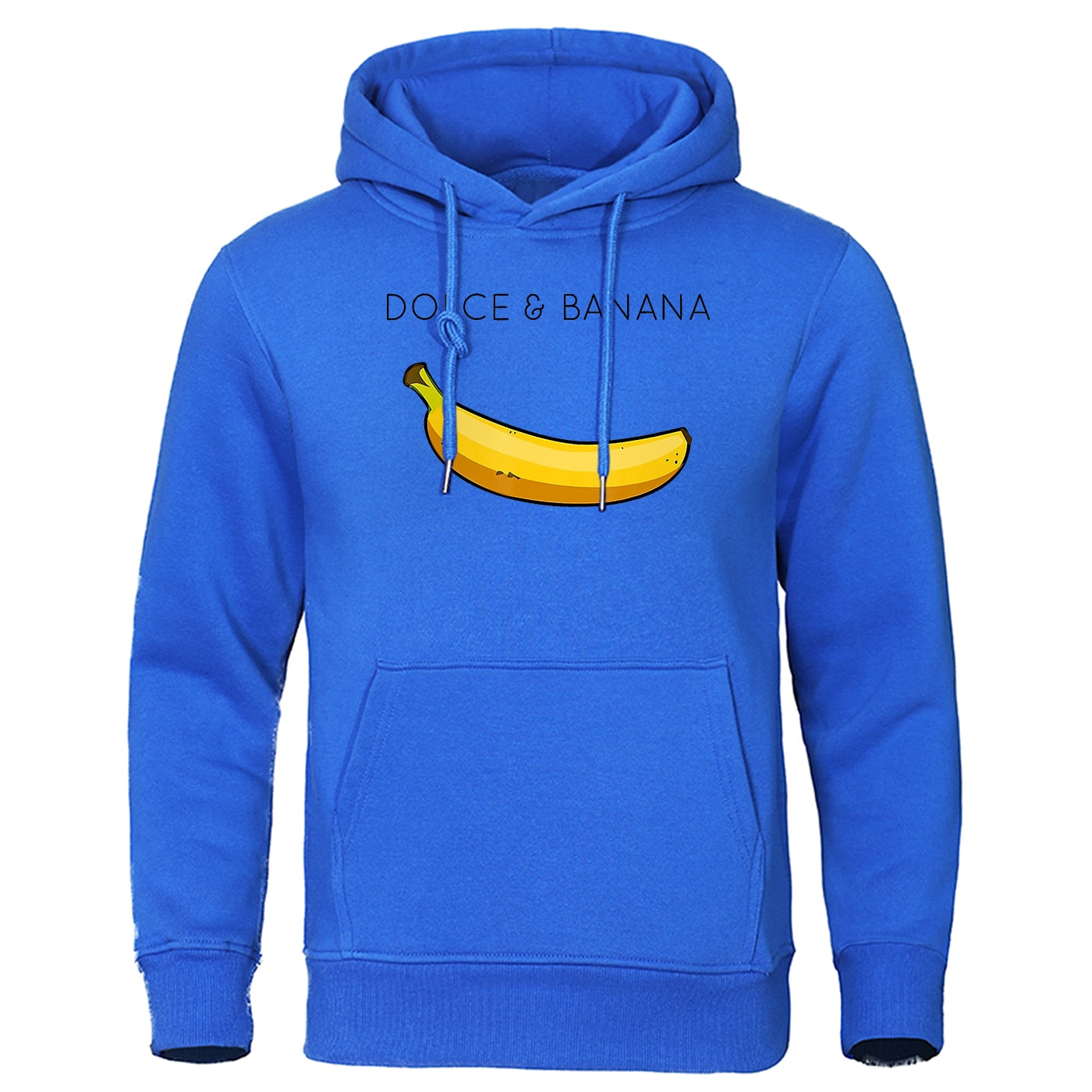 Dolce & Banana Printing Men's Sweatshirt Fashion Casual Hoodies Autumn Loose Pullover Tops Pocket Fleece Warm Sportswear Male