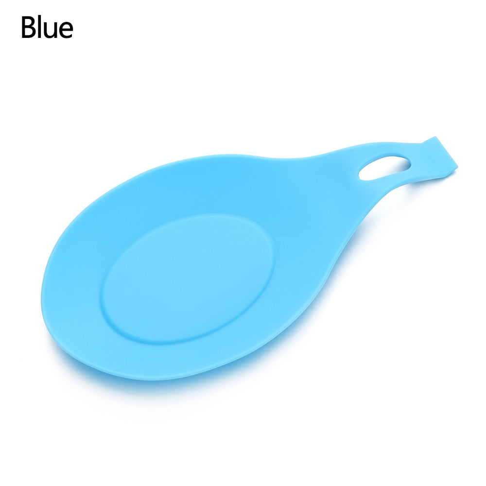 1Pc Silicone Insulation Spoon Shelf Heat Resistant Placemat Drink Glass Coaster Tray Spoon Pad Eat Mat Pot Holder Kitchen Tool