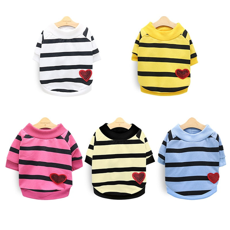 Pet Dog Clothes Striped Hoodie French Bulldog Hoodies Teddy Bichon Puppy Clothes Dog Supplies Clothes For Small Dogs Pet Clothes
