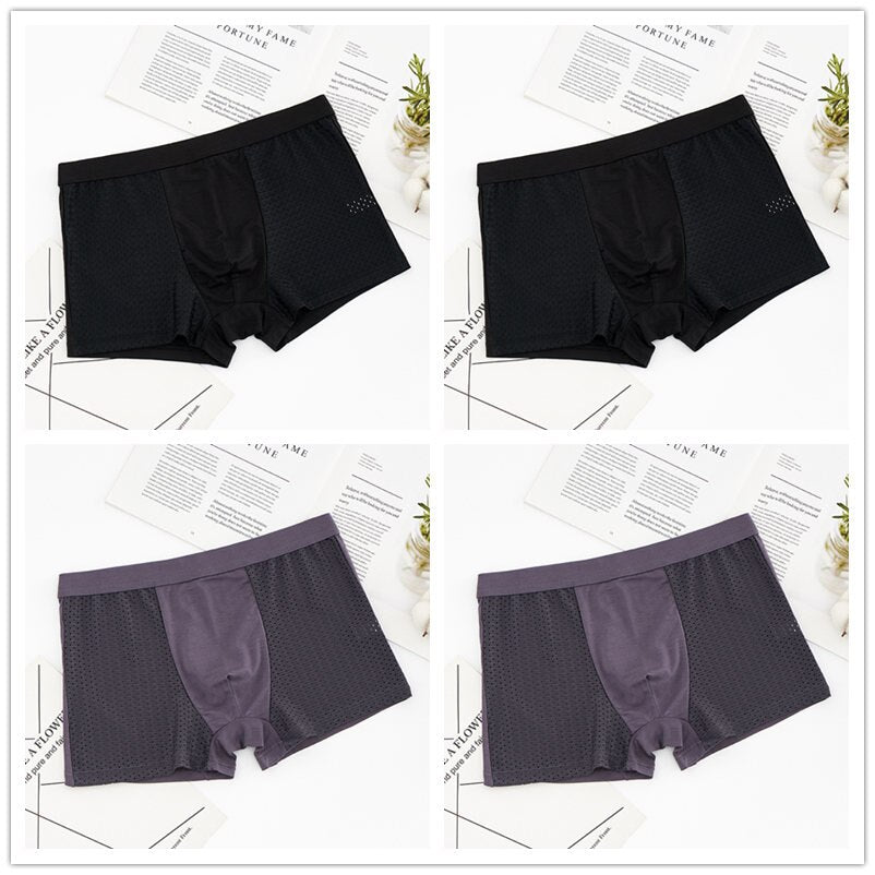 4pcs/lot Men's Panties Underwear Boxers Male Shorts Underpants Slip Man Sexy Pouch Classic Trunks Summer 4xl 5xl 6xl 7xl 8xl