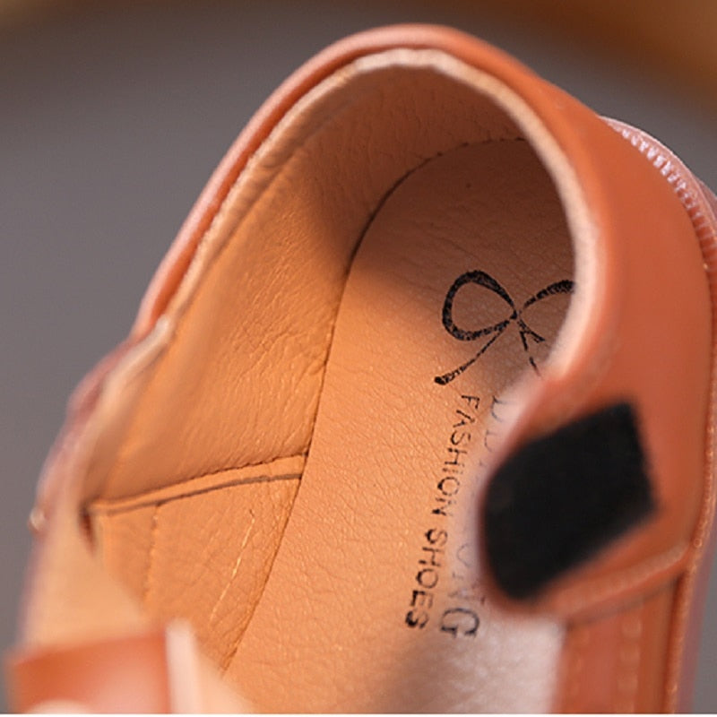 Baby Hollow Shoes New Fashion Korean Children's Girls Spring Autumn Toddler Pu Princess Danceing Shoes Kids Shoe Girls Flat Shoe