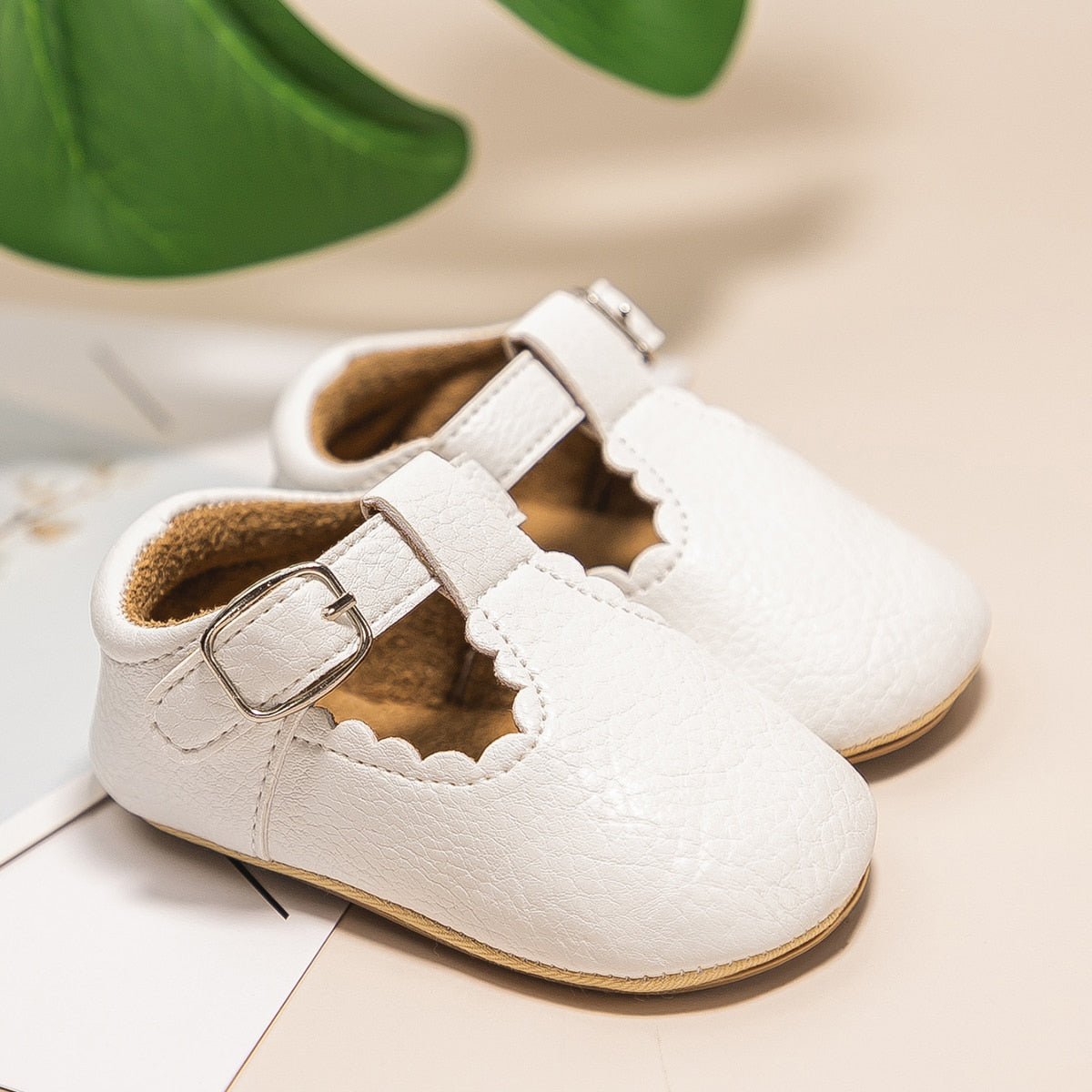 KIDSUN Newborn Baby Shoes Stripe PU Leather Boy Girl Shoes Toddler Rubber Sole Anti-slip First Walkers Infant Moccasins