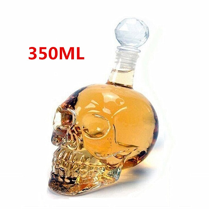 Creative skull glass whisky vodka wine crystal bottle spirits cups transparent wine drinking cups bar home shot glasses set