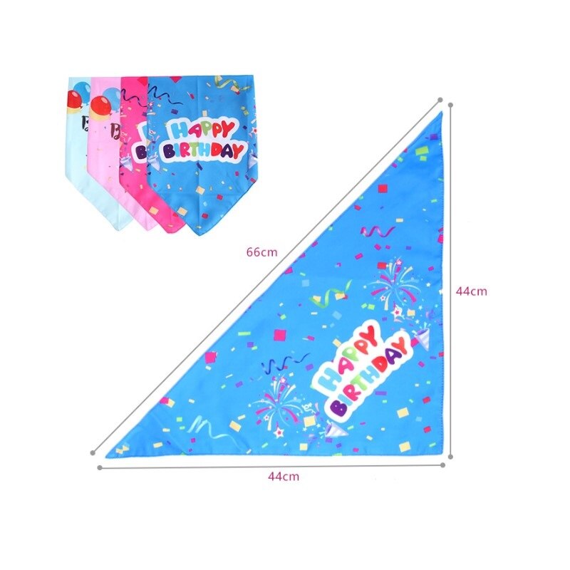 Happy Birthday Dog Bandanas Triangular Bandage Scarf Pet Product Puppy Kitten Teddy Chihuahua Neckerchief Dogs Accessories Gift