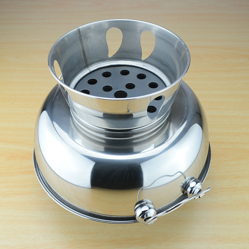 1.8 Liters High Quality Stainless Steel Hot Pot, Chinese Fondue Lamb Chinese Charcoal Hotpot Outdoor Cooker Picnic Cooker
