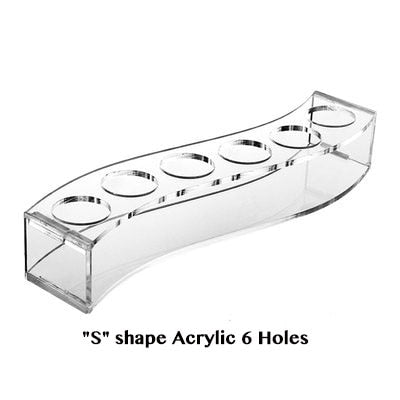 Wooden/Acrylic Shot Glass Holder Display Rack Bar Wine Drinks Cup Storage Carrier Flight Tasting Serving Tray Single Row 6 Holes