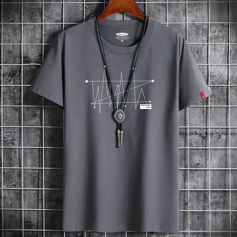 Manga S-6XL Oversize Men Loose Tee Tops 100% Cotton Fashion Goth Print Men's Short Sleeve T-shirt Summer New Male Casual Tshirt