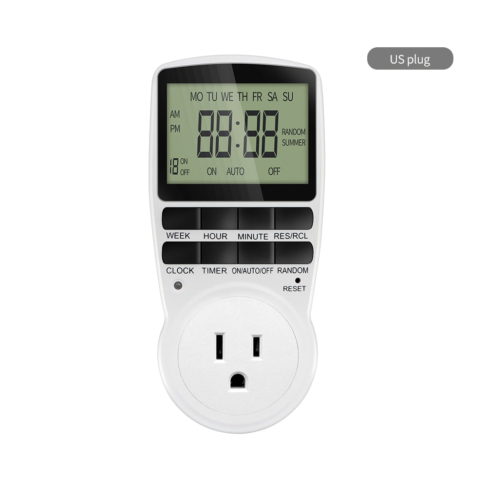 Digital Timer Switch Electronic 12/24 Hour Programmable Timing Socket EU UK US AU FR Plug Outlet Kitchen Appliance Time Control