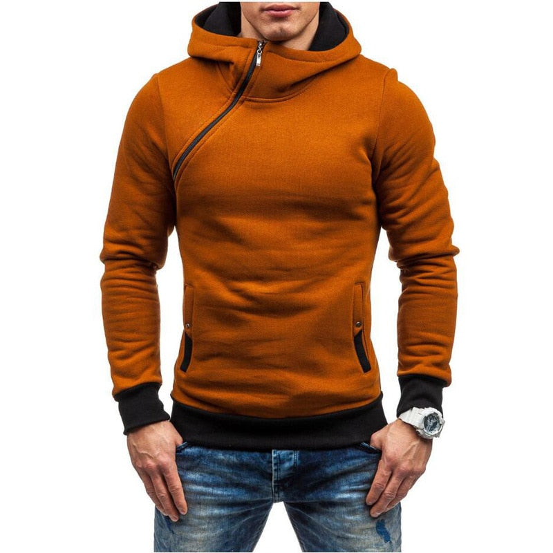 MRMT 2023 Brand Men's Hoodies Sweatshirts New Slim Pullover Men's Hoody Sweatshirt for Male Diagonal Zipper Man Hood Sweatshirt