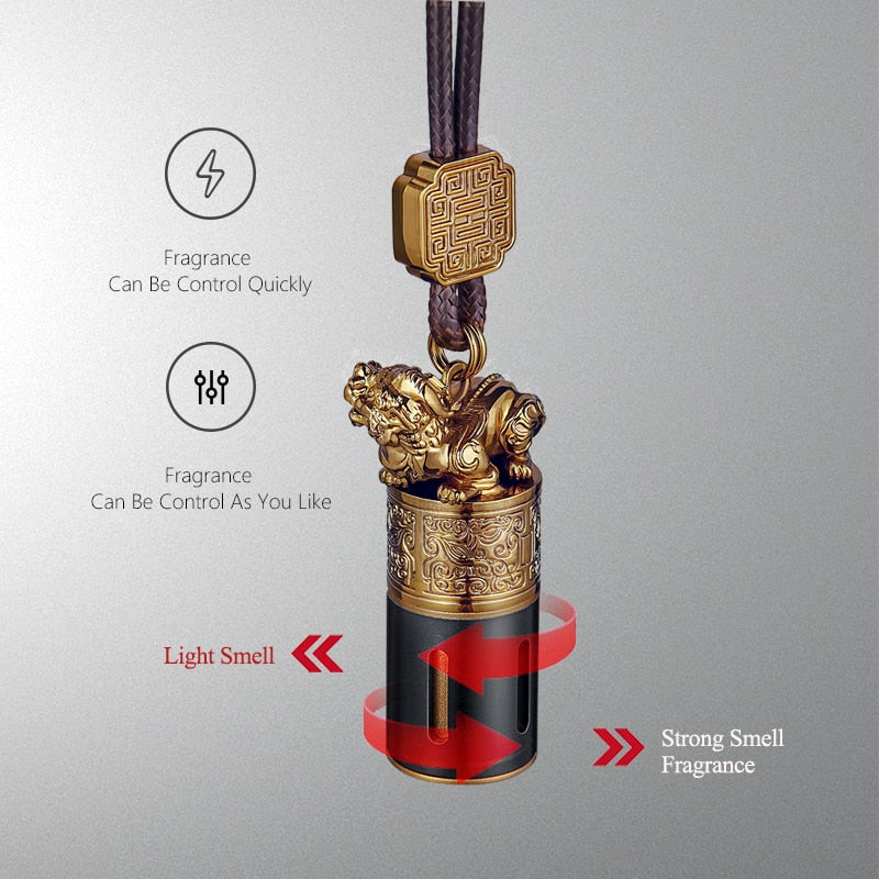 Metal + Leather Luxury Animal Design Car Fragrance Retro Style Auto Car Air Freshener Good Smell Hanging Car Perfume Decoration