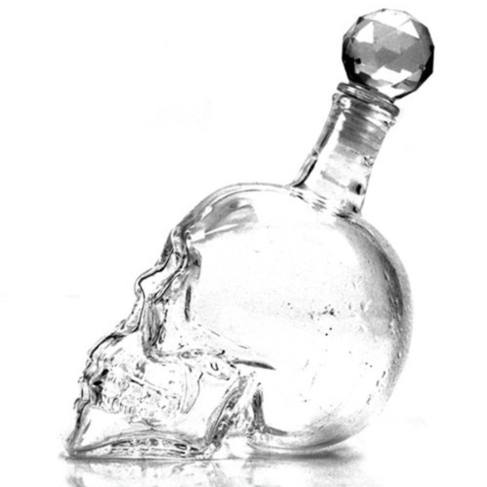 Creative skull glass whisky vodka wine crystal bottle spirits cups transparent wine drinking cups bar home shot glasses set