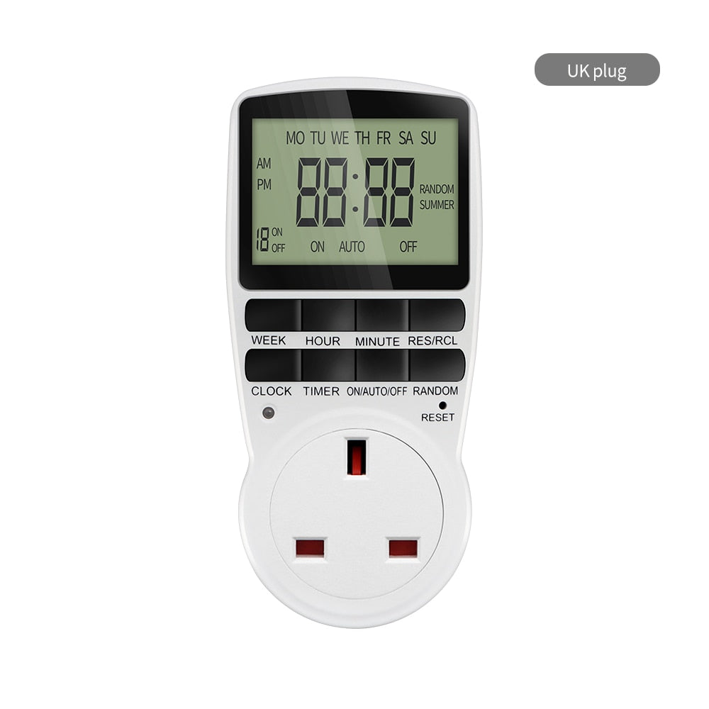 Digital Timer Switch Electronic 12/24 Hour Programmable Timing Socket EU UK US AU FR Plug Outlet Kitchen Appliance Time Control