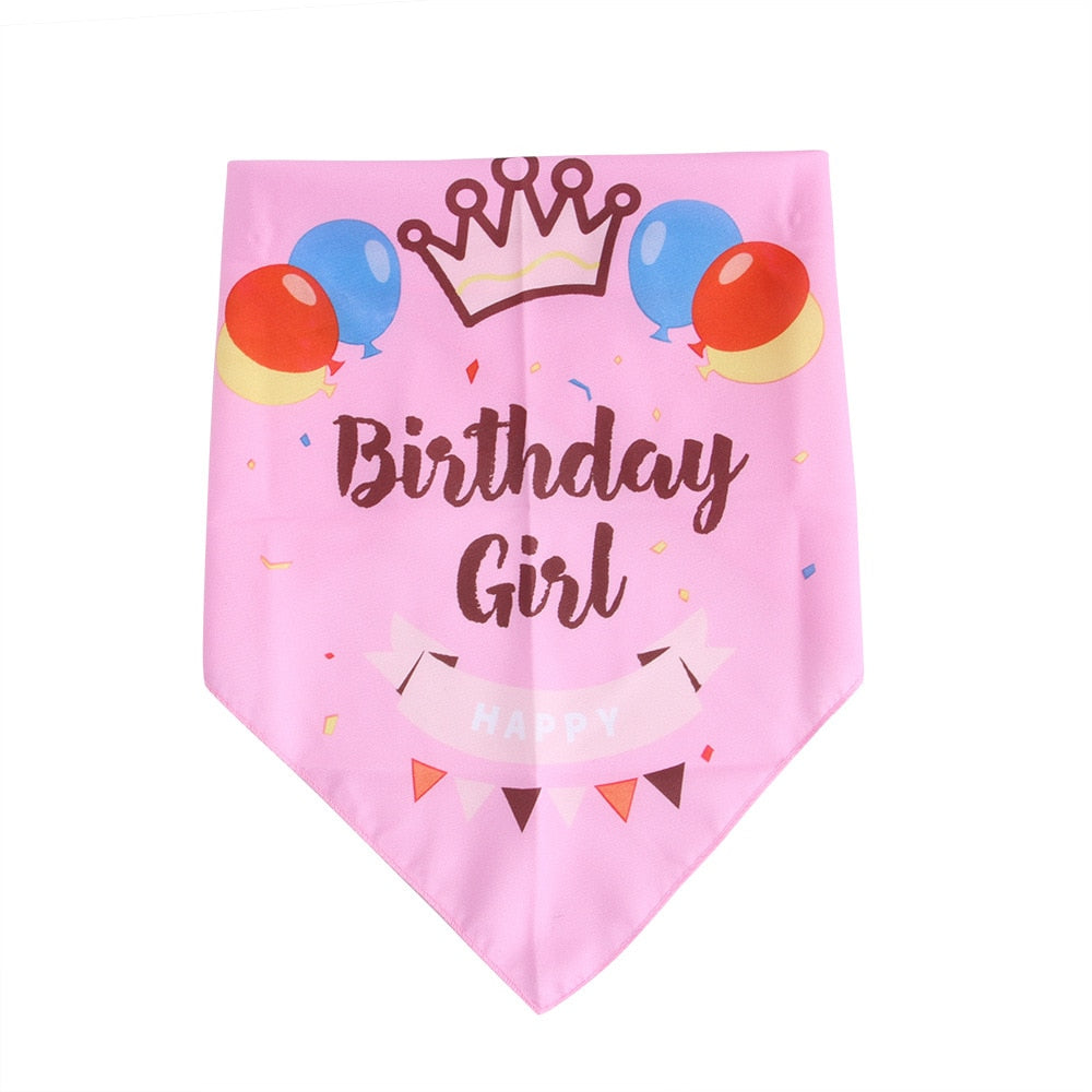 Happy Birthday Dog Bandanas Triangular Bandage Scarf Pet Product Puppy Kitten Teddy Chihuahua Neckerchief Dogs Accessories Gift