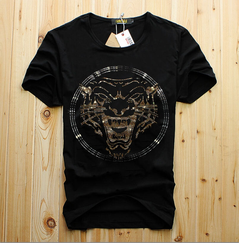 2023 men Tshirt Diamond tshirt male summer Hot drill men gifts top tees Ganbu