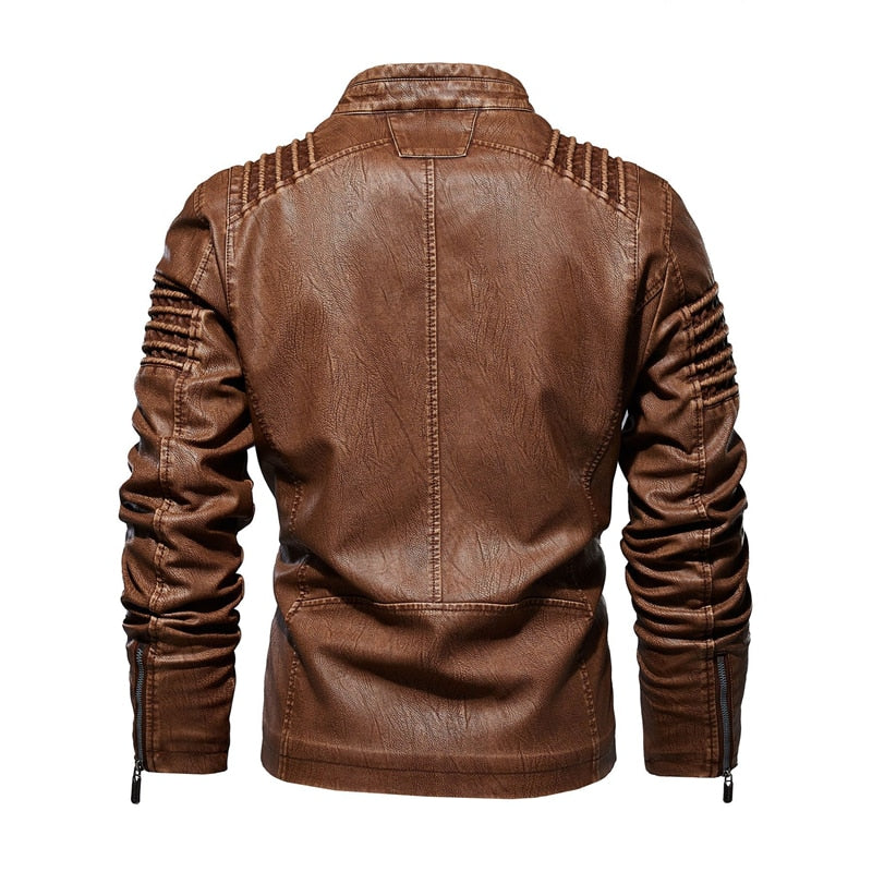 Mountainskin Men's Leather Jacket Winter Autumn Mens Motorcycle PU Coat Warm Fashion Slim Outwear Male Brand Clothing SA812