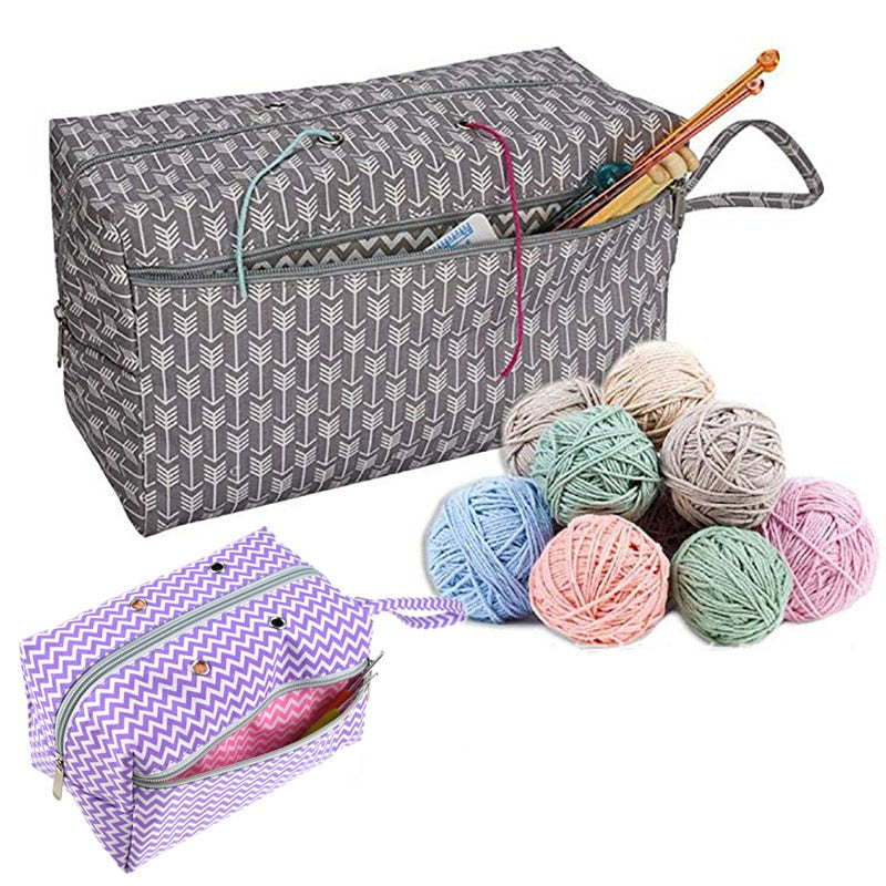DIY Apparel Yarn Holder Tote Travel Home Daily With Divider Needlework Storage Portable Crocheting Knitting Organization S/L
