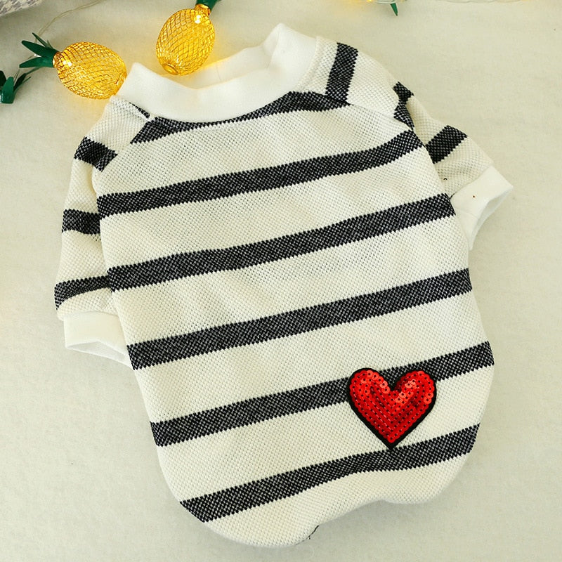 Pet Dog Clothes Striped Hoodie French Bulldog Hoodies Teddy Bichon Puppy Clothes Dog Supplies Clothes For Small Dogs Pet Clothes