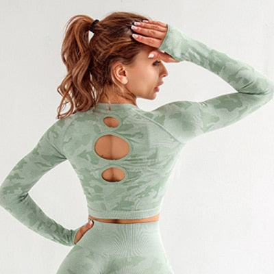 Seamless Gym Yoga Set Women Gym Clothes Camo Gym Set Women Tracksuit Fitness Women Sport Set Workout Clothes For Women Sportwear