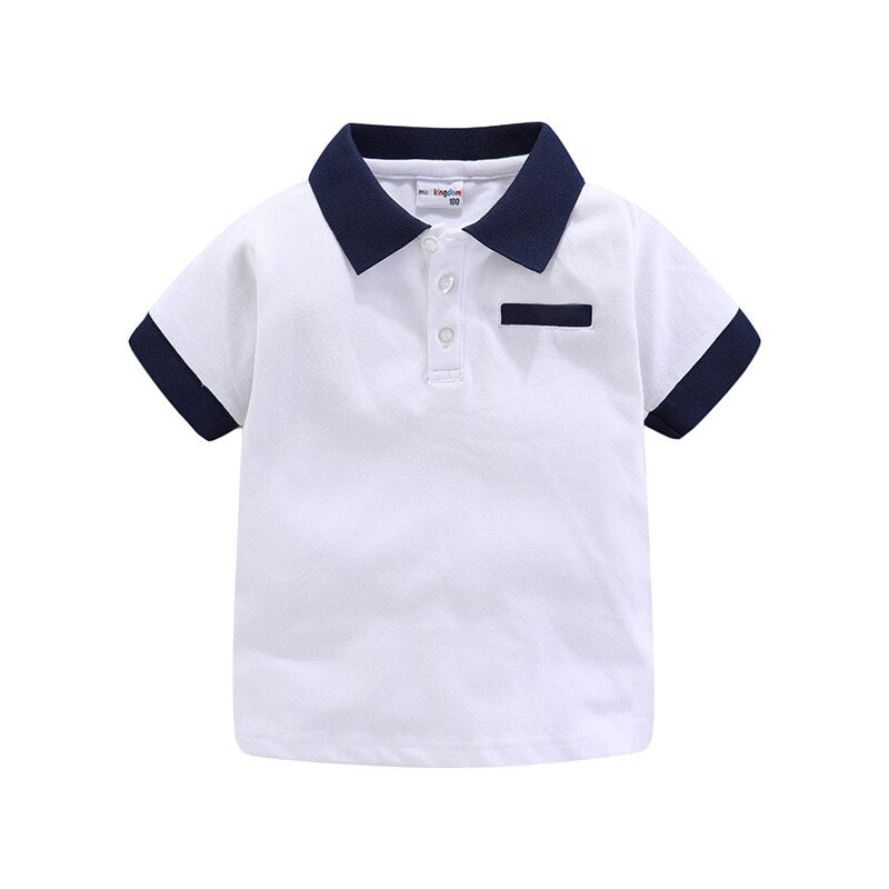 Mudkingdom Fashion Boys Polo Shirts Solid Cotton Car Lapel Short Sleeve Little Boy Clothes Casual Toddler Summer Tops Kids Wear