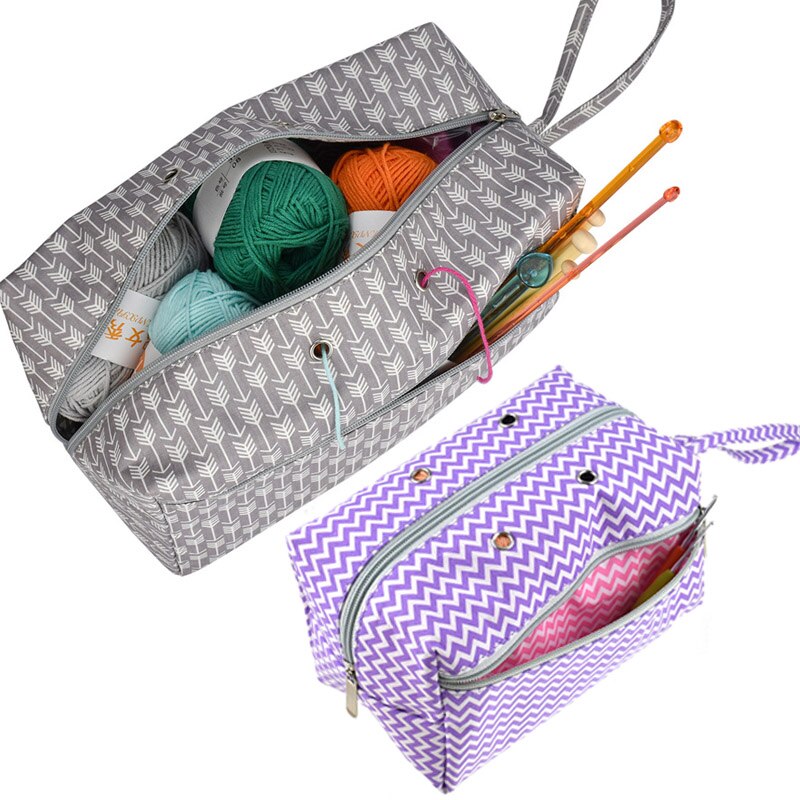 DIY Apparel Yarn Holder Tote Travel Home Daily With Divider Needlework Storage Portable Crocheting Knitting Organization S/L
