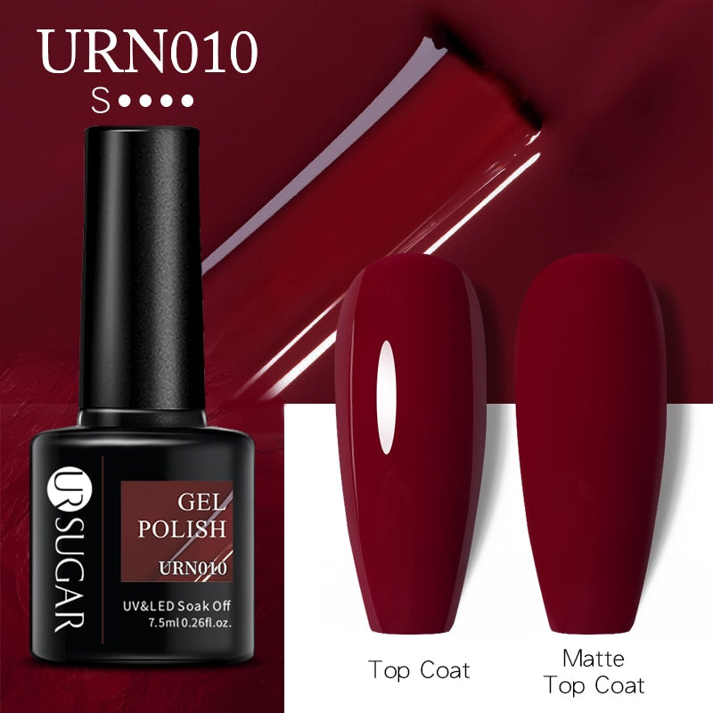 UR SUGAR 7.5ml Autumn Red Series Nail Gel Polish Gel Paint Nail Art Semi Permanent Nail Art Manicure Soak Off LED UV Nail Gel