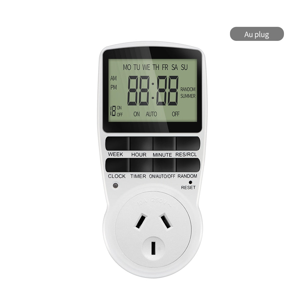 Digital Timer Switch Electronic 12/24 Hour Programmable Timing Socket EU UK US AU FR Plug Outlet Kitchen Appliance Time Control
