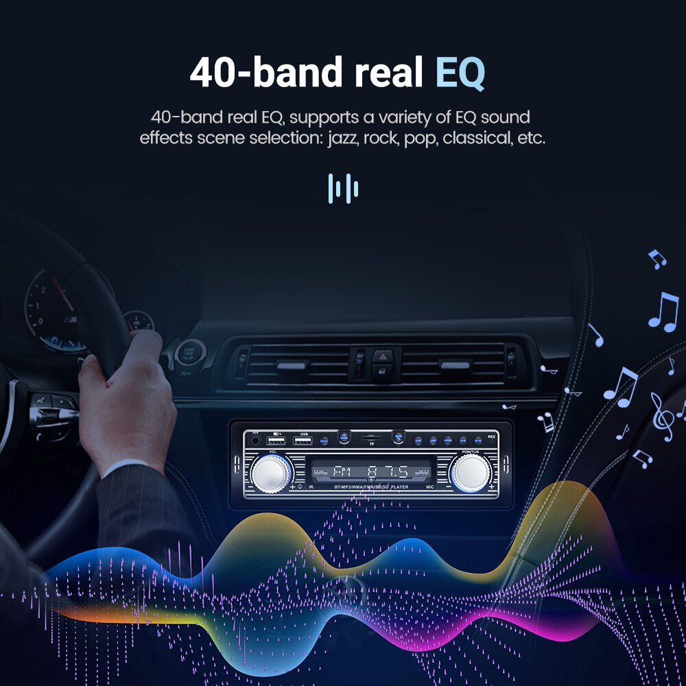 1 Din Car Radio Stereo Player Digital Bluetooth Video MP3 Player FM Radio Stereo Audio ISO USB/SD with In Dash AUX Input