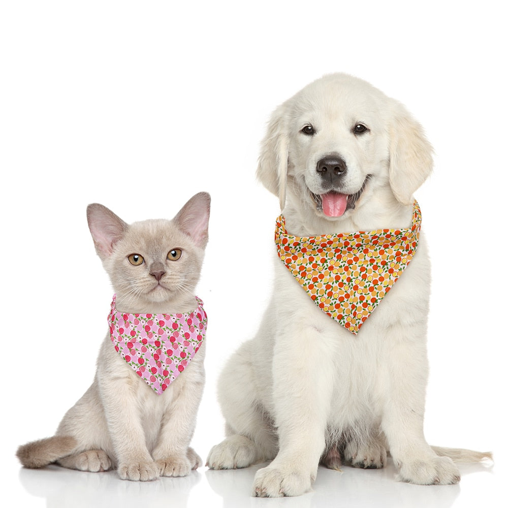 1 Pcs Dog Bandana Summer Dog Acccessories Fruit Printting Bandanas Scarf Small Dog Cat Puppy Bandanas/Bibs Pet Accessories S/M