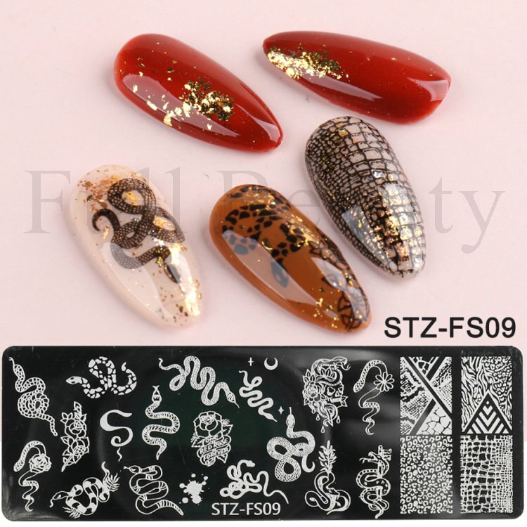 French Nail Art Stamping Plate Geometry Wave Line Drawing Templates Flower Love Lace Stamp Nail Charm Mold Stencil Tools LAXY-D-