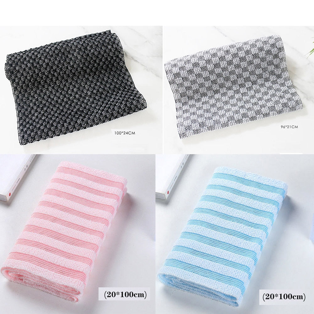 Exfoliating Washcloth Back Scrubber for Shower for Men Silver-ion Multi-Function Foam Bath Towel Ultra-Long Exfoliating Towels