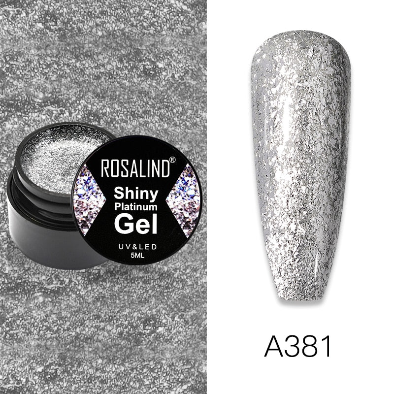 ROSALIND Nail Polish Gel Semi-permanent Varnish UV Glitter Paint Shiny Gel Base Coat Tips Poly Kit For Nail Art Decorations