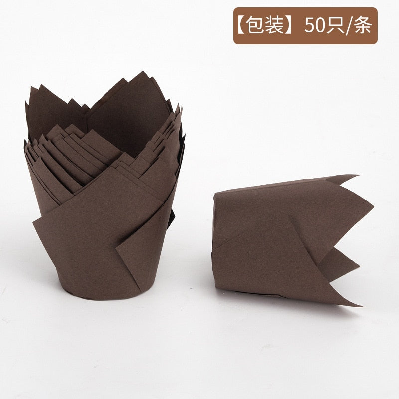 50pcs Muffin Cupcake Paper Oilproof Cupcakes Liner Baking Muffin Box Cup Cake Decorating Tools Muffin Wrap Cases