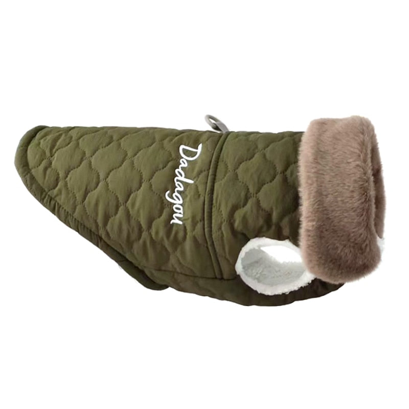 Waterproof Fur Collar Dog Jacket Winter Warm Fleece Dog Clothes for Small Dogs Puppy Pet Vest Chihuahua Yorkie Coat Pug Costume