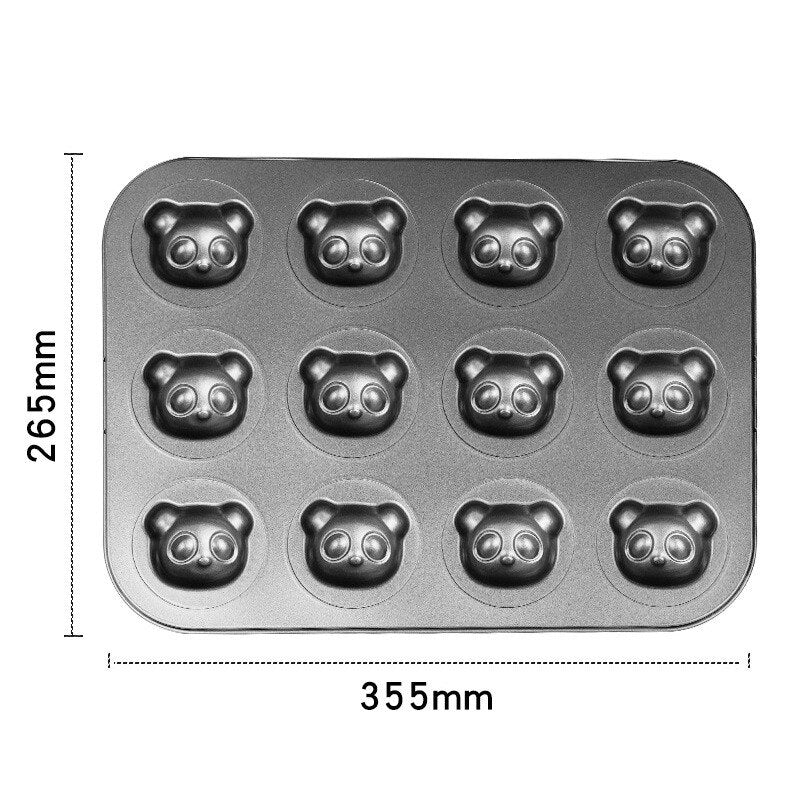 6/8/12 Cartoon Little Bear Madeline Pan, Non-Stick Cute Bear Muffin DIY Dessert Pastry Baking Decore Tools for Baking Tool